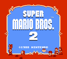Super Mario Bros. 2 title screenshot